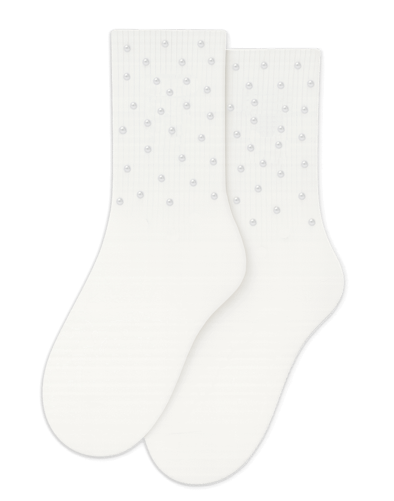 Custom Wedding Socks Full pearls