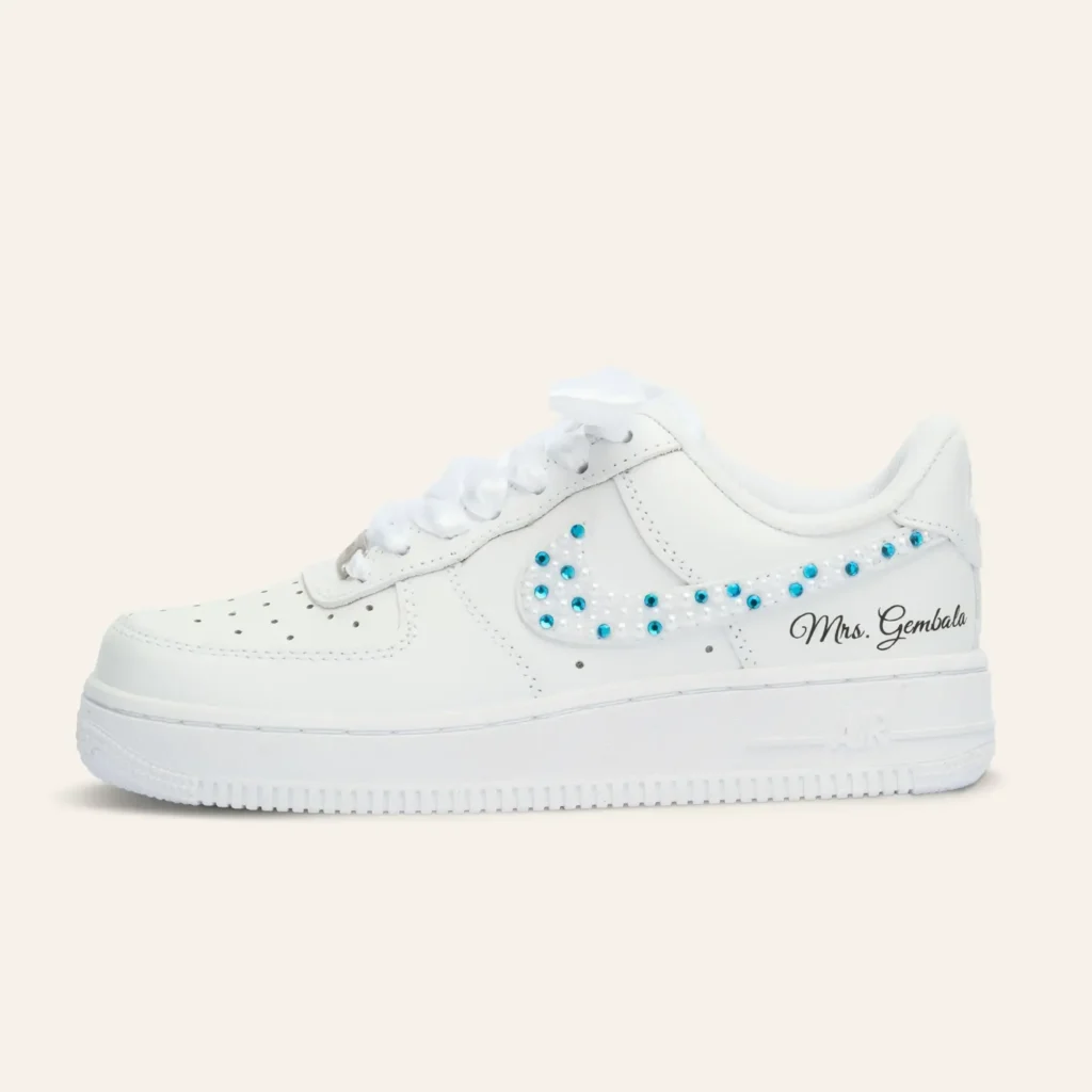 Custom Color Crystal bridal Air Force 1 wedding sneakers