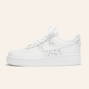 Pearl & Crystal Bouquet bridal Air Force 1 wedding sneakers