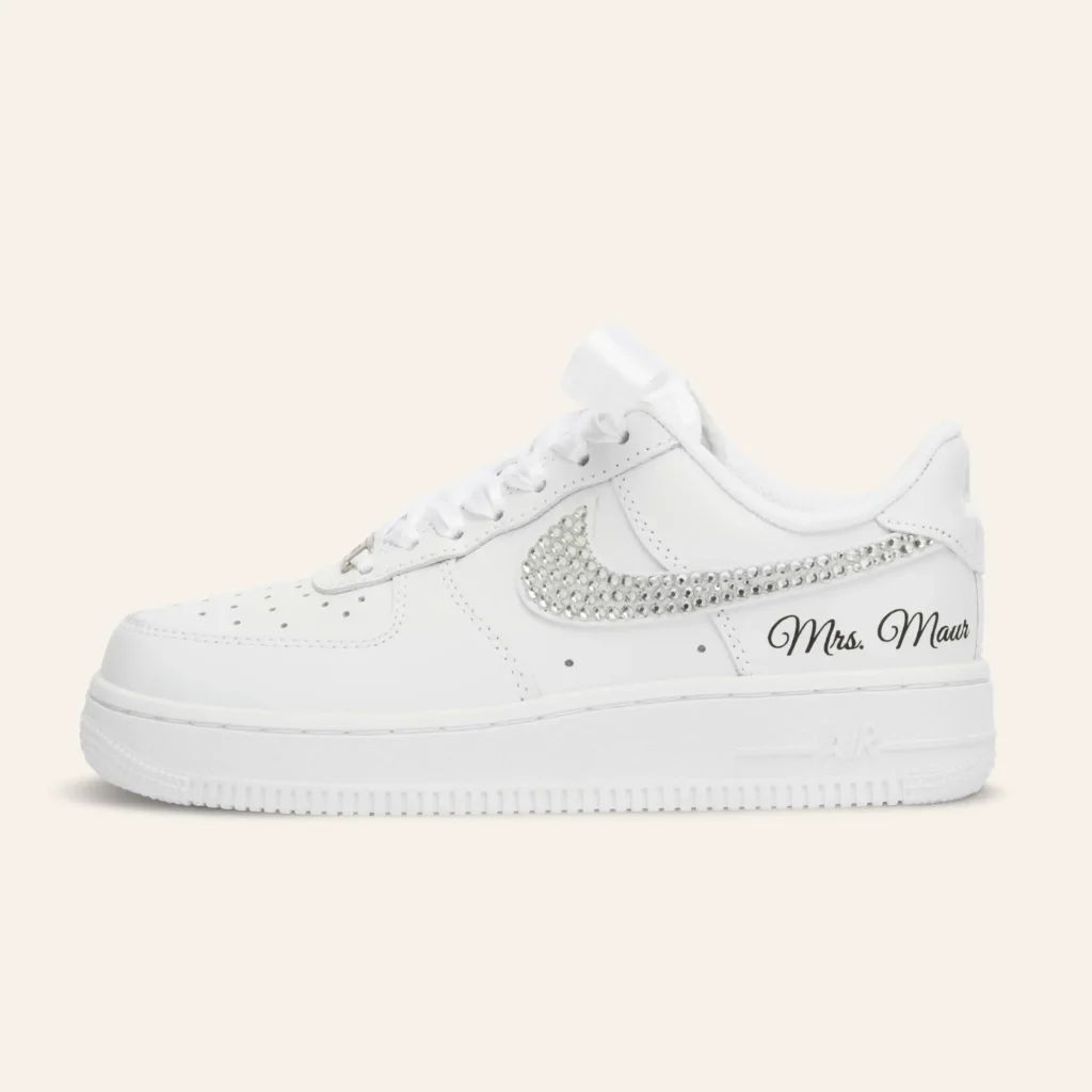 Crystal Sparkle bridal Air Force 1 wedding sneakers