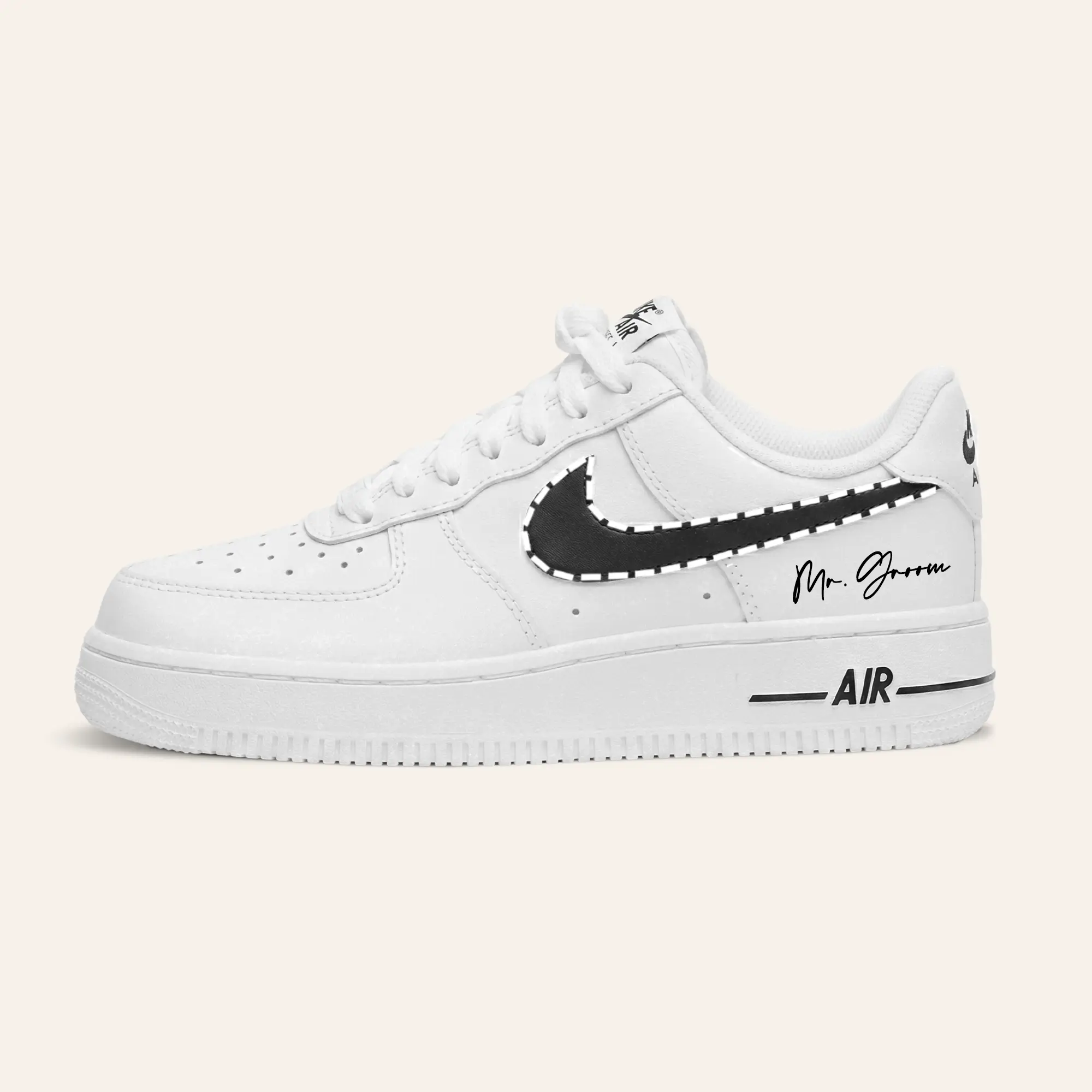 Groom edition — minimalistisches weißes Air Force 1
