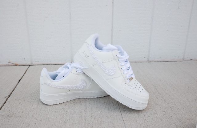 Custom "Mrs." wedding sneakers personalized with the wedding date